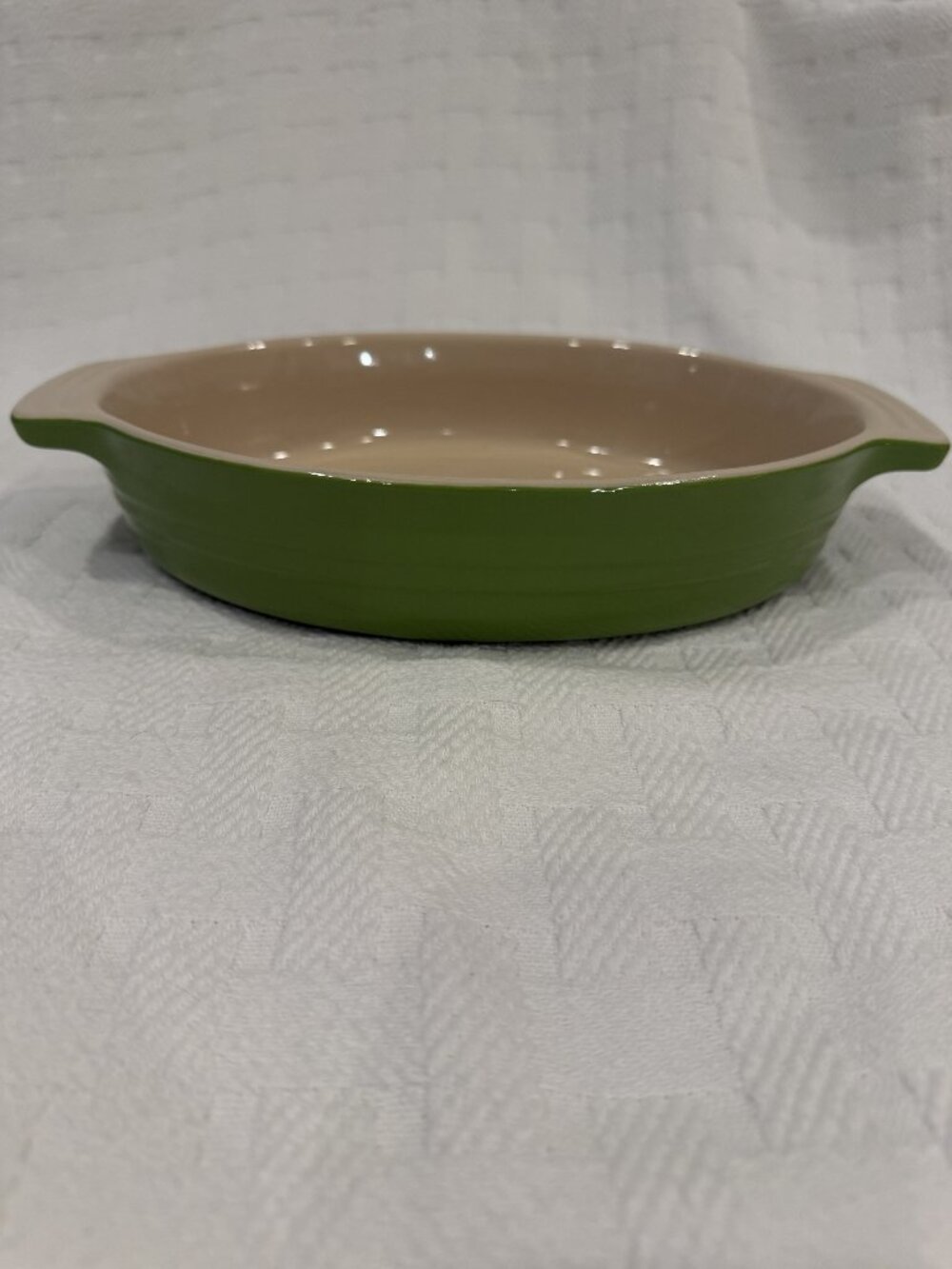 Le Creuset Kiwi/Palm Green Oval Au Gratin Baking Dish 11-43 Stoneware 11" Retire